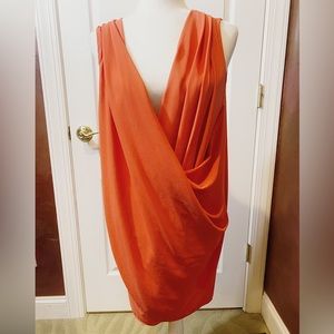 NWOT James Lacroix Cowl Neck Shift Dress in Orange size L